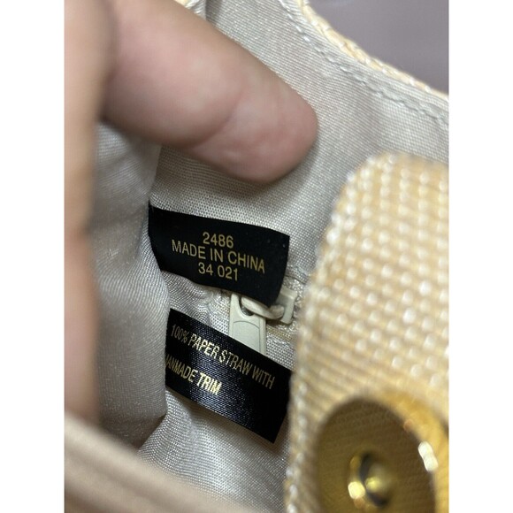 Vintage Etienne Aigner Handbag Paper Straw Handmade Trim Small Boho - Picture 3 of 16